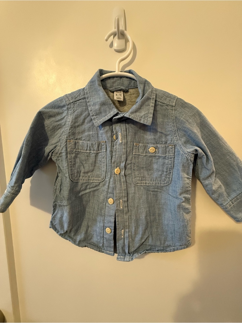 Baby GAP Light Blue Lined Denim Button Up Shirt